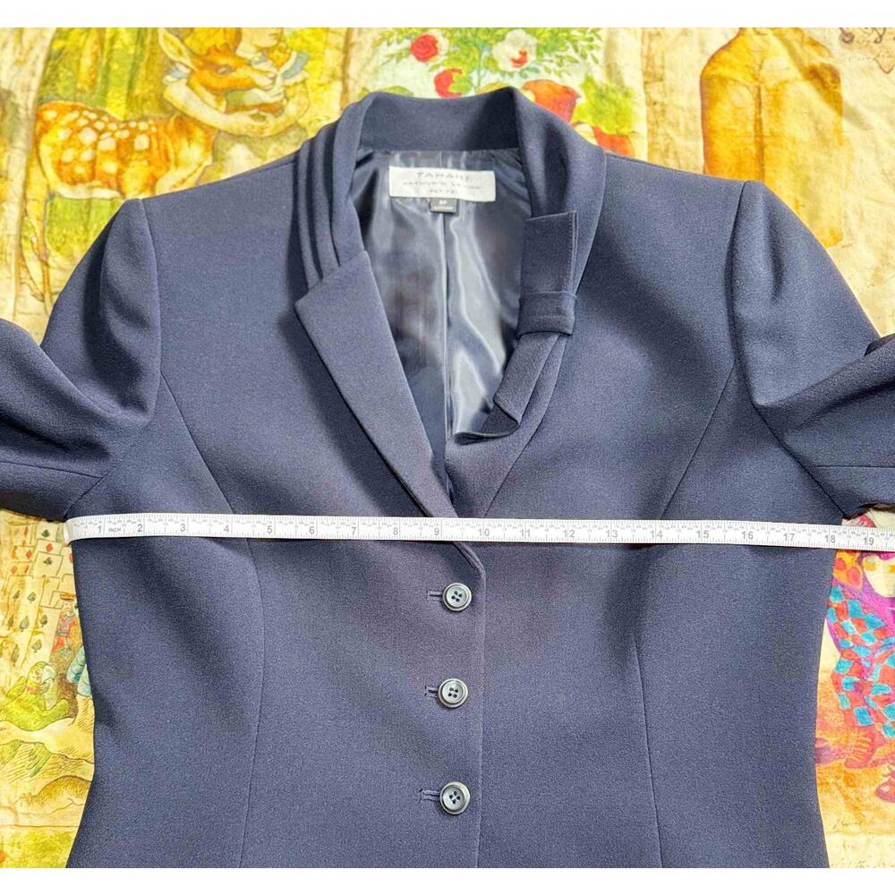 Tahari Arthur S. Levine Petite 8P Blazer Skirt Suit Navy Blue 2PC w/ Tag - Picture 13 of 16